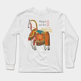 Paper horse - Vietnamese culture Long Sleeve T-Shirt